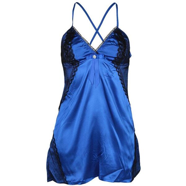 solada coordinato intimo babydool + perizoma intimo sexy donna blu taglia unica