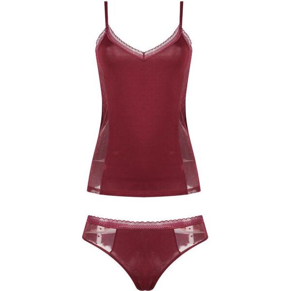 pierre cardin coordinato intimo donna canotta+brasiliana completi intimi donna rosso taglia s