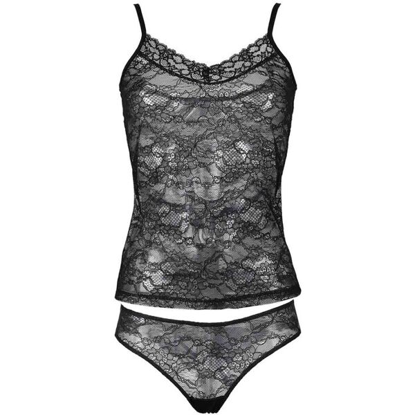 magic dream coordinato intimo donna in pizzo top + brasiliana completi intimi donna nero taglia s