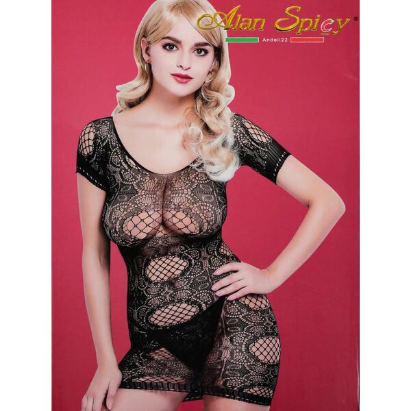 alan s. lingerie sexy a rete manica corta intimo sexy donna