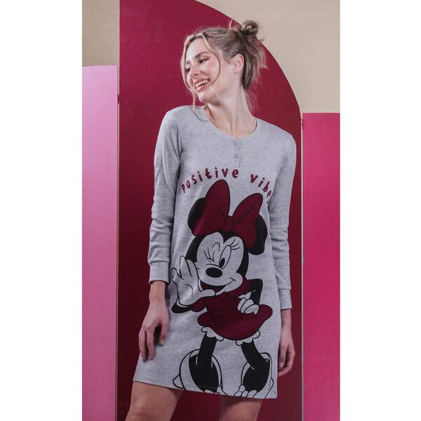 disney minnie camicia da notte donna manica lunga pigiami donna grigio taglia m