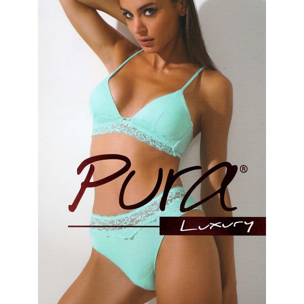 pura p0795c completo intimo donna in bamboo triangolo + brasilano completi intimi donna blu taglia 02