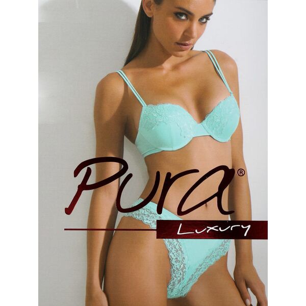 pura p0796c completo intimo donna in bamboo push-up + brasiliano completi intimi donna blu taglia 03