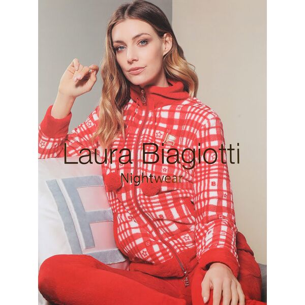 laura biagiotti pigiama donna in pile full zip pigiami donna rosso taglia xl