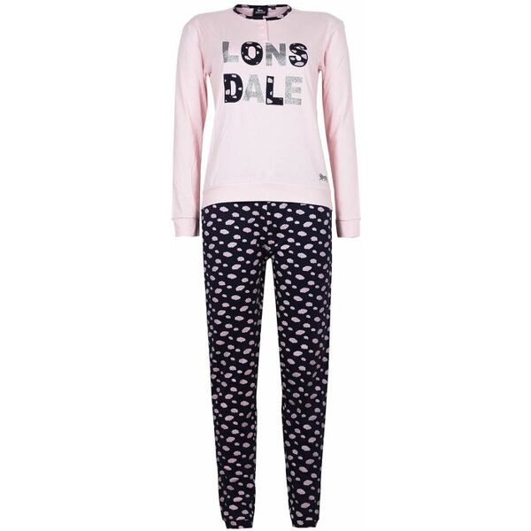 lonsdale pigiama lungo donna in cotone con scritta pigiami donna rosa taglia l