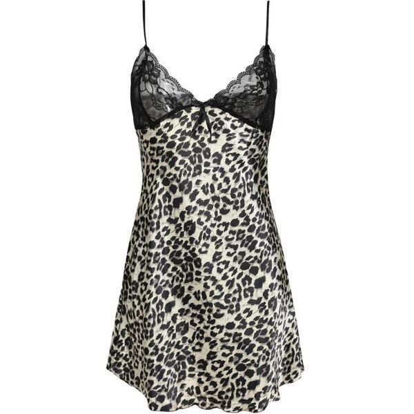 solada sottoveste leopardata con pizzo sottovesti donna nero taglia m