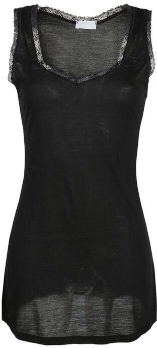 liabel canotta lunga con pizzo maglie intime donna nero taglia s