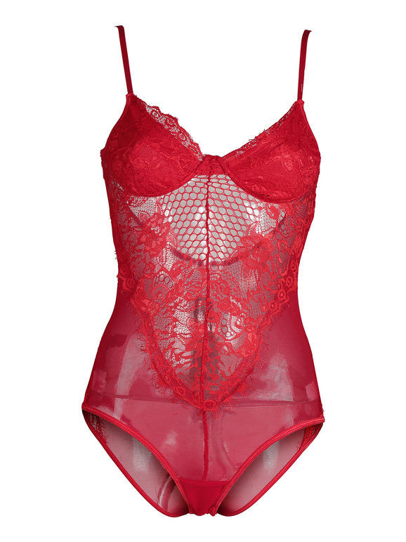 New Collection Body in pizzo Body donna Rosso taglia Unica