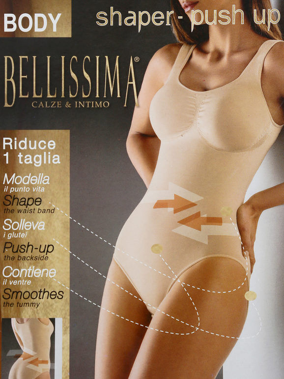 Bellissima Body modellante push up Body donna Beige taglia M/L