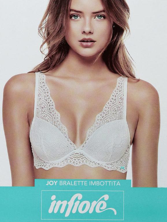 Infiore Bralette imbottita in pizzo JOY Reggiseni donna Bianco taglia 03