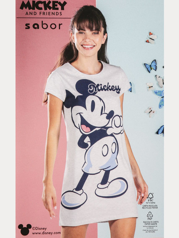 Disney Camicia da notte donna manica corta con stampa Pigiami donna Grigio taglia S