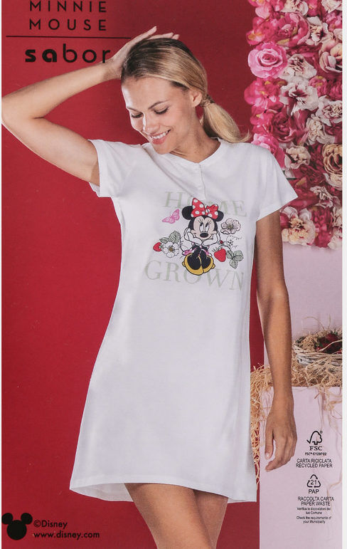 Disney Camicia da notte donna manica corta Pigiami donna Bianco taglia S