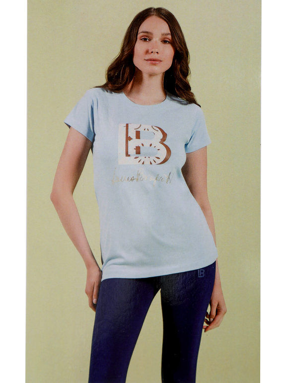 Laura Biagiotti Coordinato donna in cotone con t-shirt e leggings Pigiami donna Blu taglia XL