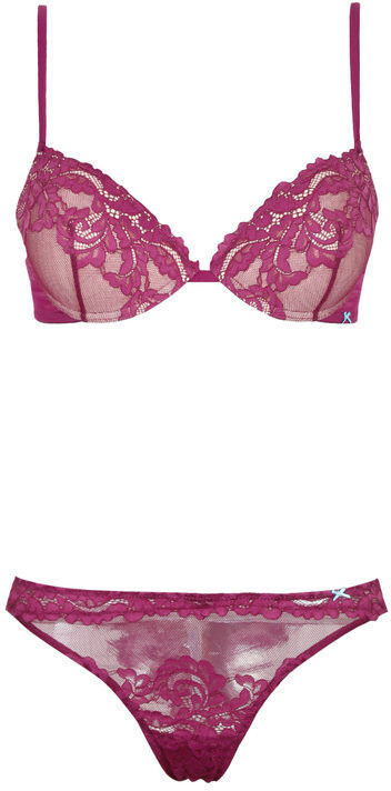 Infiore Coordinato intimo in pizzo push up gradiato + brasiliano Completi Intimi donna Rosso taglia 02