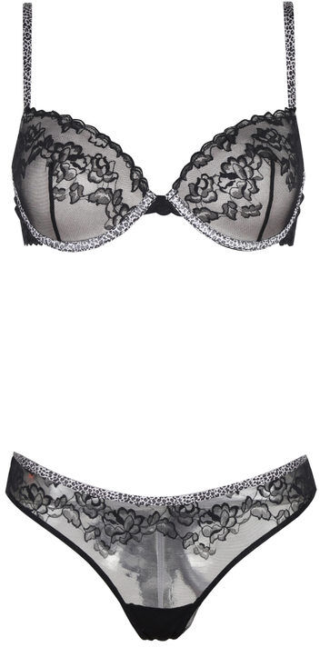 Infiore Coordinato intimo push up + brasiliano Completi Intimi donna Nero taglia 02