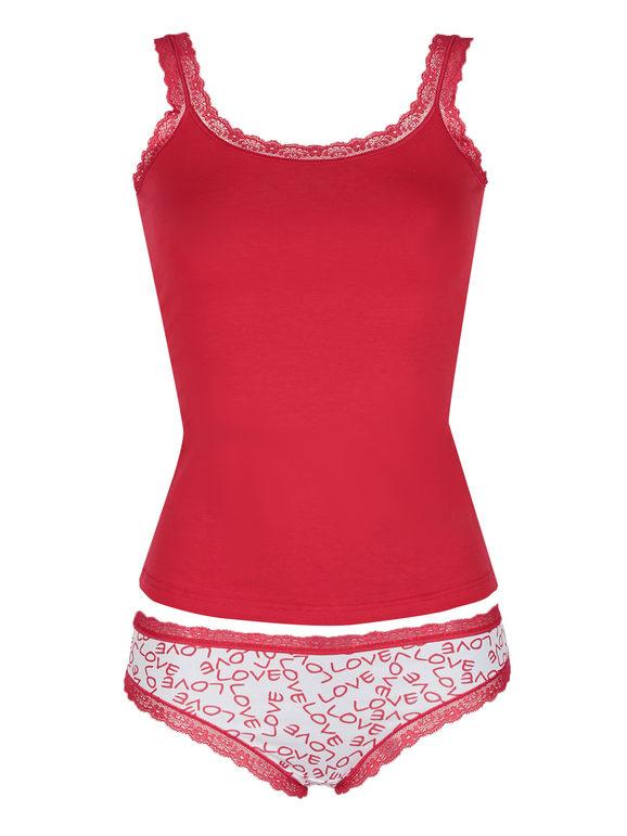 Magic Dream Coordinato intimo top + brasiliana Completi Intimi donna Rosso taglia XL