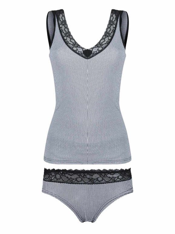 Magic Dream Coordinato intimo top + slip Completi Intimi donna Blu taglia L