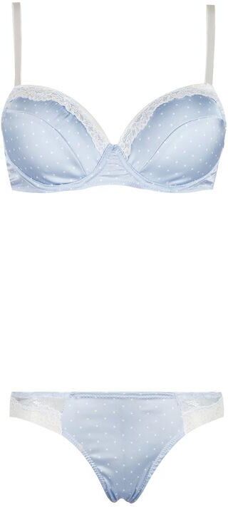 Pura Luxury P0608C Push up graduato + brasiliano Completi Intimi donna Blu taglia 04