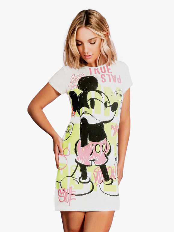 Disney Minnie camicia da notte a maniche corte in cotone jersey Pigiami donna Bianco taglia M
