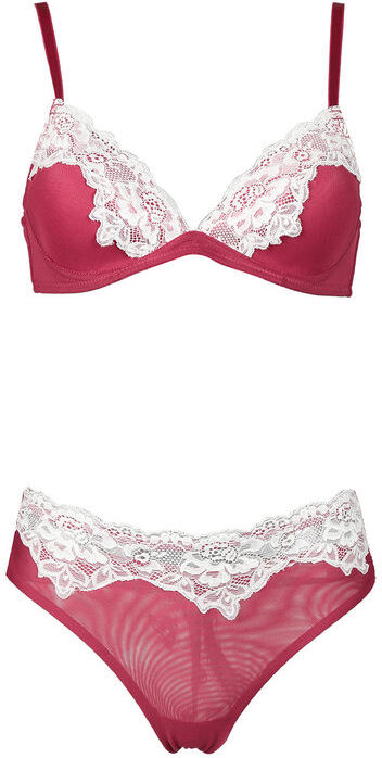 Pura P0640C Triangolo imbottito senza ferretto + brasiliano Completi Intimi donna Fucsia taglia 03