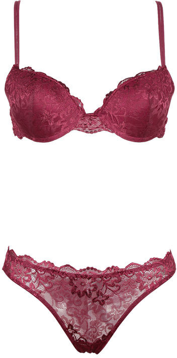 Pura P0700C Push up graduato + brasiliano in pizzo Completi Intimi donna Rosso taglia 03