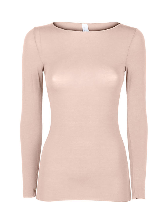 Pura P0713M Maglietta donna in cashmere a manica lunga Maglie Intime donna Beige taglia XL