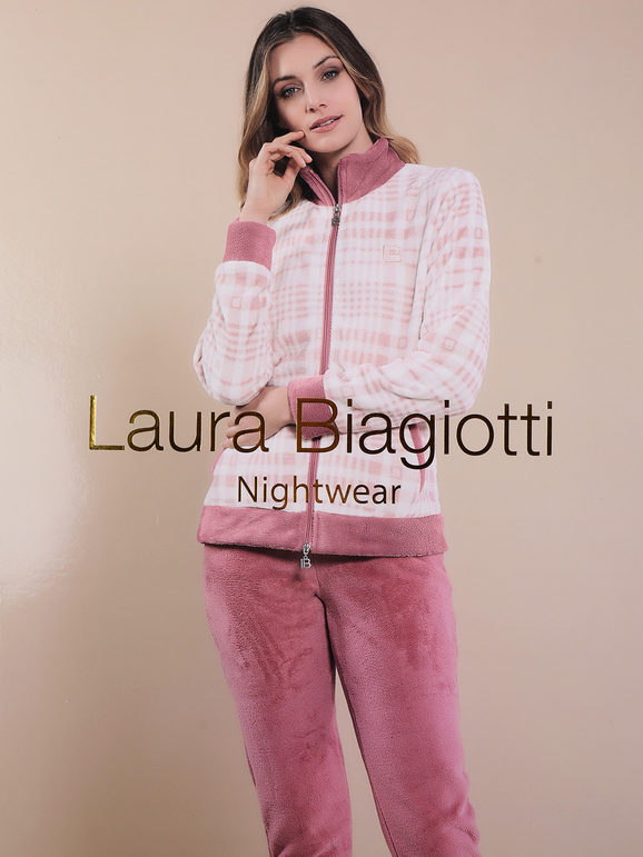 Laura Biagiotti Pigama donna in pile full zip Pigiami donna Rosa taglia XL