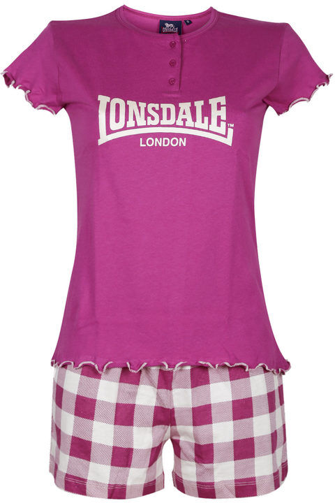 Lonsdale Pigiama corto da donna in cotone Pigiami donna Fucsia taglia M