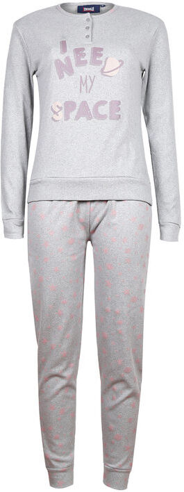 Lonsdale Pigiama da donna lungo in cotone con scritta Pigiami donna Grigio taglia XL