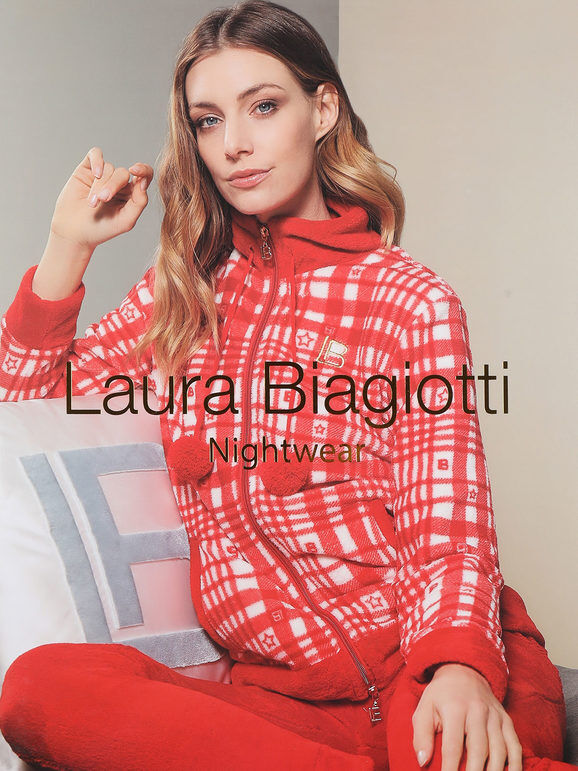 Laura Biagiotti Pigiama donna in pile full zip Pigiami donna Rosso taglia M
