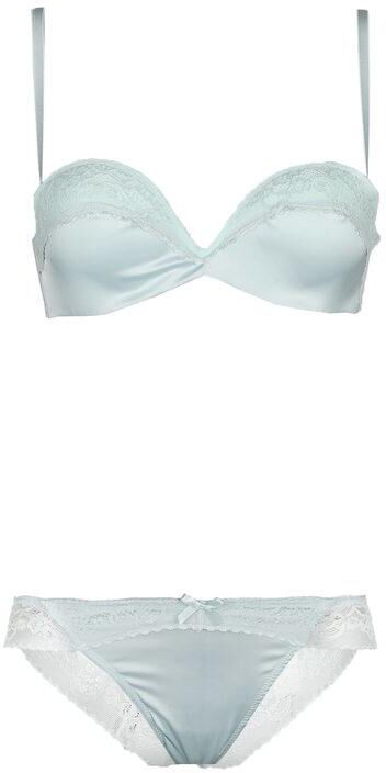 Pura Reggiseno graduato + slip con pizzo Reggiseni donna Blu taglia 04