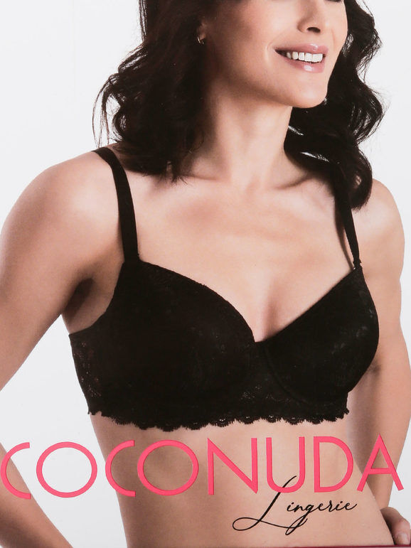 Coconuda Reggiseno imbottito in pizzo con ferretto COPPA C Reggiseni donna Nero taglia 04