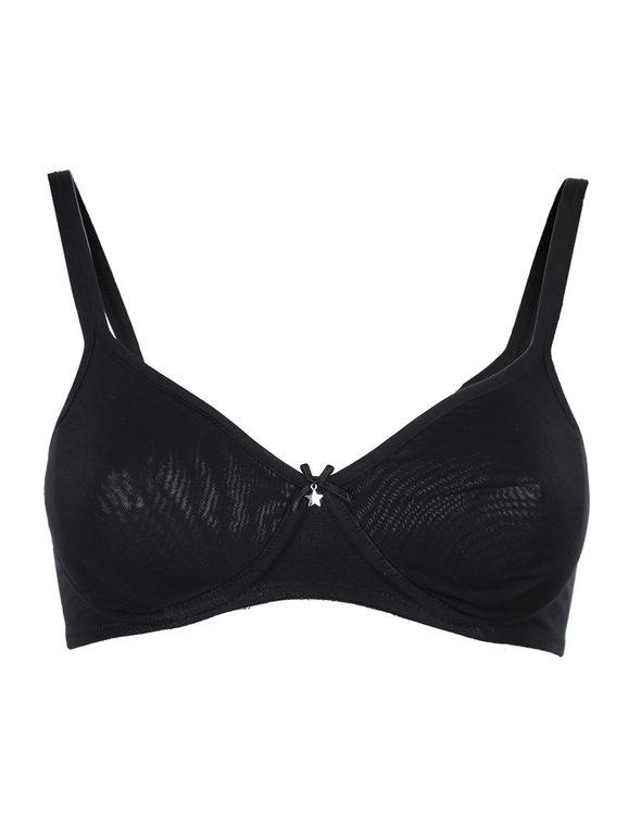 SieLei Reggiseno semi imbottito coppa B 1452 Reggiseni donna Nero taglia 05