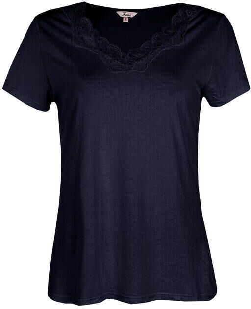 Fuanna T-shirt da pigiama con pizzo Pigiami donna Blu taglia M