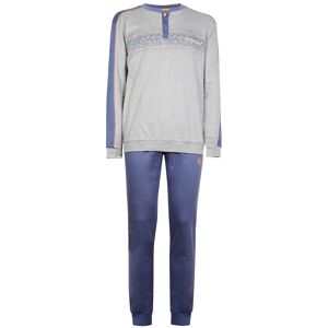 Sergio Tacchini Piagiama lungo uomo bicolor in cootne Pigiami uomo Grigio taglia XL