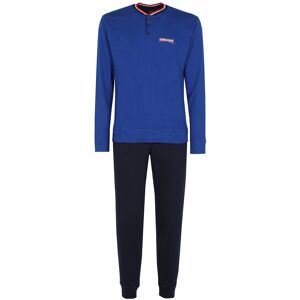 Lonsdale Pigiama lungo da uomo in cotone Pigiami uomo Blu taglia M