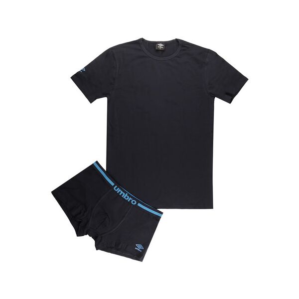 umbro coordinato intimo uomo: t-shirt e boxer completi intimi uomo blu taglia xl