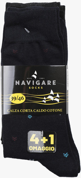 navigare calze corte uomo in caldo cotone. confezione 5 paia calze uomo multicolore taglia 39/46