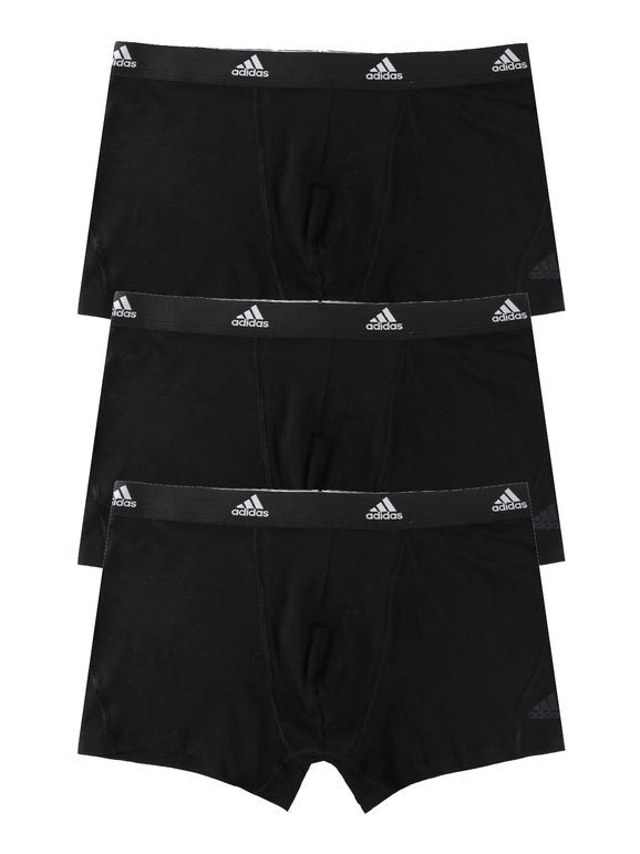 Adidas Boxer da uomo in cotone. Confezione da 3 paia Boxer uomo Nero taglia S