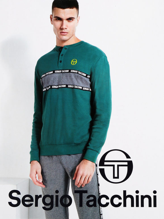 Sergio Tacchini Pigiama da uomo lungo bicolor Pigiami uomo Verde taglia M