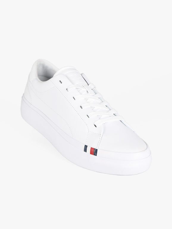 tommy hilfiger elevated vulc leather low sneakers in pelle da uomo sneakers basse uomo bianco taglia 44