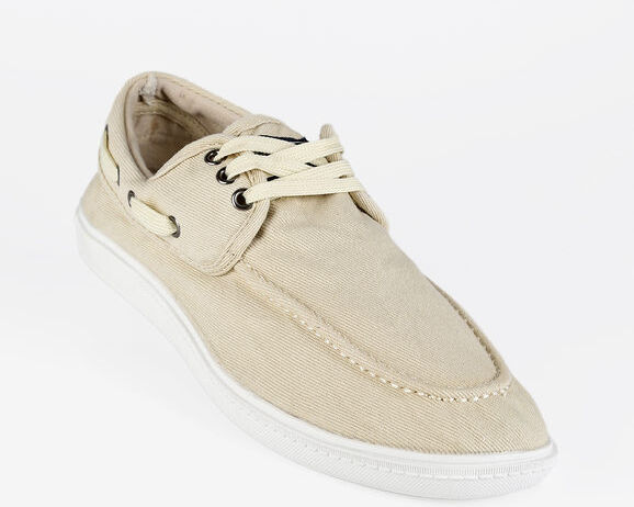 canguro scarpe da barca uomo in tessuto mocassini uomo beige taglia 45