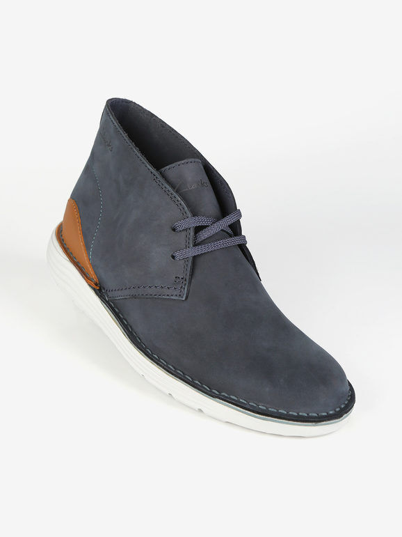 Clarks BRAHNZ MID Polacchine da uomo in pelle scamosciata Polacchine uomo Blu taglia 46