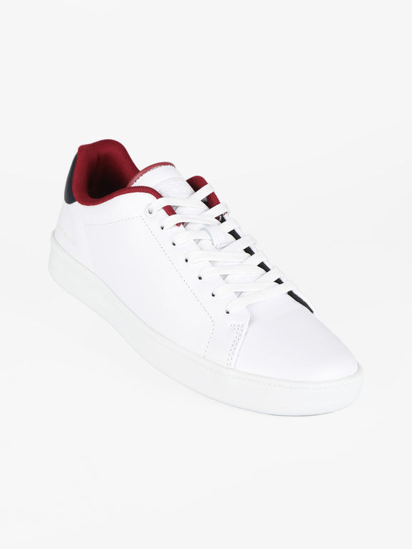 Tommy Hilfiger Court Leather Cup Sneakers in pelle da uomo Sneakers Basse uomo Rosso taglia 44