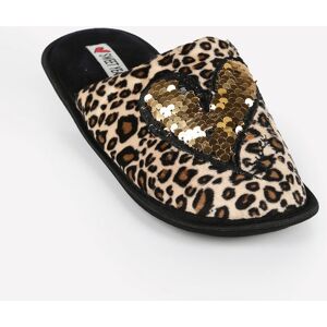 Sweet Pantofole donna animalier Pantofole donna Marrone taglia 38