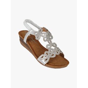 bonheur Sandali donna con zeppa e cinturino elastico Sandali Bassi donna Argento taglia 41