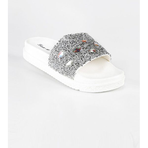 lisa-w ciabatte con strass e platform ciabatte donna bianco taglia 38