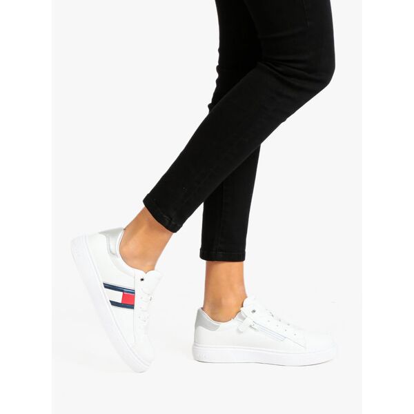 tommy hilfiger flag low cut lace up sneakers basse donna sneakers basse donna argento taglia 37