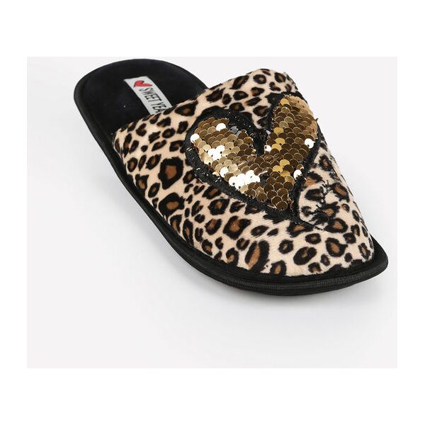 sweet pantofole donna animalier pantofole donna marrone taglia 37