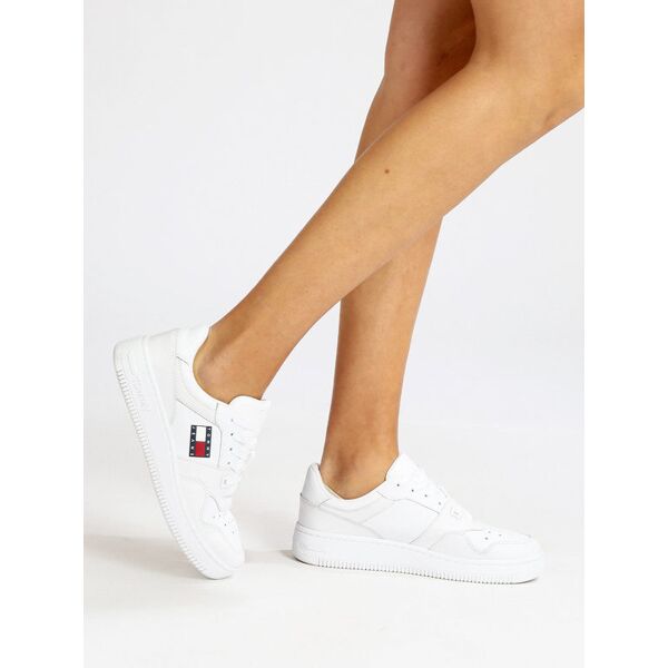 tommy hilfiger retro basket wmn sneakers in pelle donna sneakers basse donna bianco taglia 38